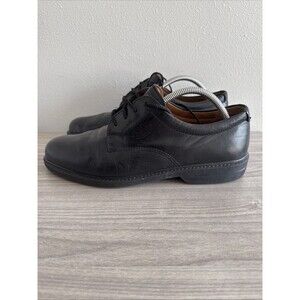 Ecco Shock Point Black Leather Dress Oxfords Size 44 Shoes Men's Size 10-10.5